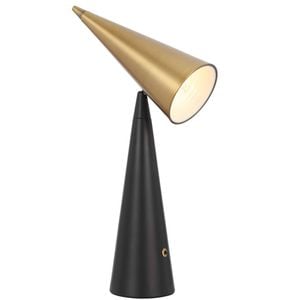 Telbix Jibara Modern Table Desk Lamp Light Metal Black Brass Satin