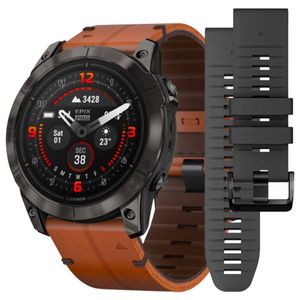 Garmin Epix Pro Gen 2 Carbon Grey Titanium Watch w Chestnut Leather Band - 51mm
