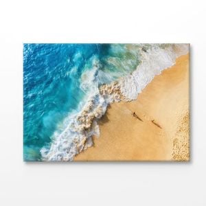 Azure Sea View With Waves Print 100% Australian Made 180x120cm (Stretched Canvas)