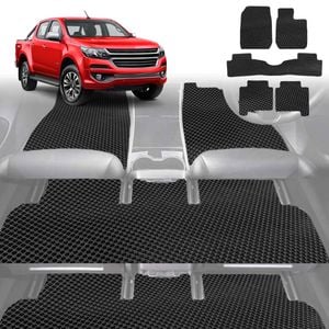 6D Diamond Car Floor Mats for Holden Colorado 7 2015-2020-Ultimate Set-Black-Outback GT