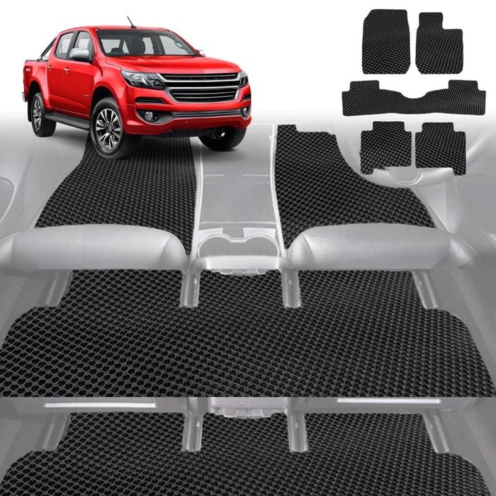 6D Diamond Car Floor Mats for Holden Colorado 7 2015-2020-Ultimate Set-Black-Outback GT