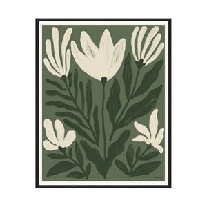 Artey | Simple Petals II - Framed Canvas - Black Frame - 40 x 50cm