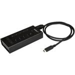 StarTech.com 7 Port USB C Hub - 2x USB-C & 5x USB-A - Mountable Metal USB 3.0 Type-C Hub - 5Gbps USB 3.2 Gen 1 - Self Powered