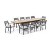 Austin Table 10 Capri Chairs Charcoal & Olefin Grey Cushions