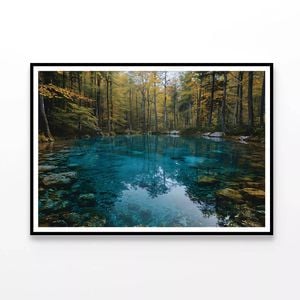 River with Rocks & Trees  Print 100% Australian Made 90x60cm  (Poster)