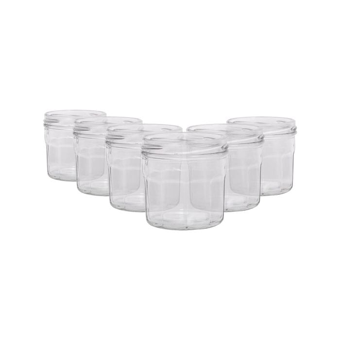 Argon Tableware 130ml Glass Jam Jars With No Lids - Set Of 6 Empty Screw Top Kitchen Storage Preserving Jar
