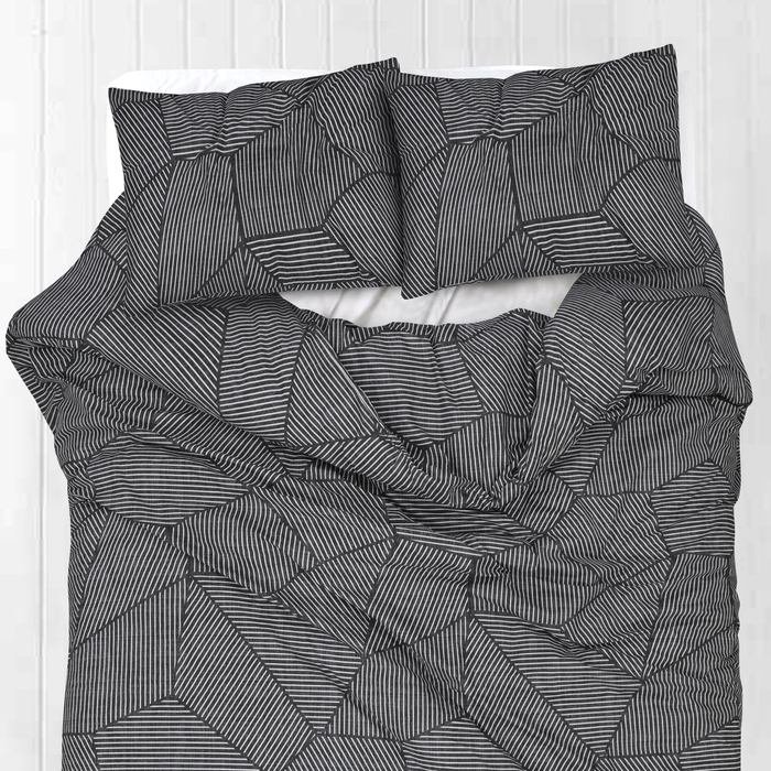Amson Pure Cotton Queen Quilt Cover Set With Extra Standard Pillowcases - Ariana Carbon