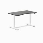 Desky Dual Sit to Stand Dark Bamboo Ergo Edge Desk 1200x750mm White Frame