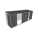 Build-a-Shed 1.5 x 5.2 x 2m Sliding Door Tunnel Shed with 3 Sliding Side Doors - Grey