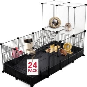 Advwin 24 Panels Small Animal Cage Rabbit Hutch Hamsters Pet Playpen
