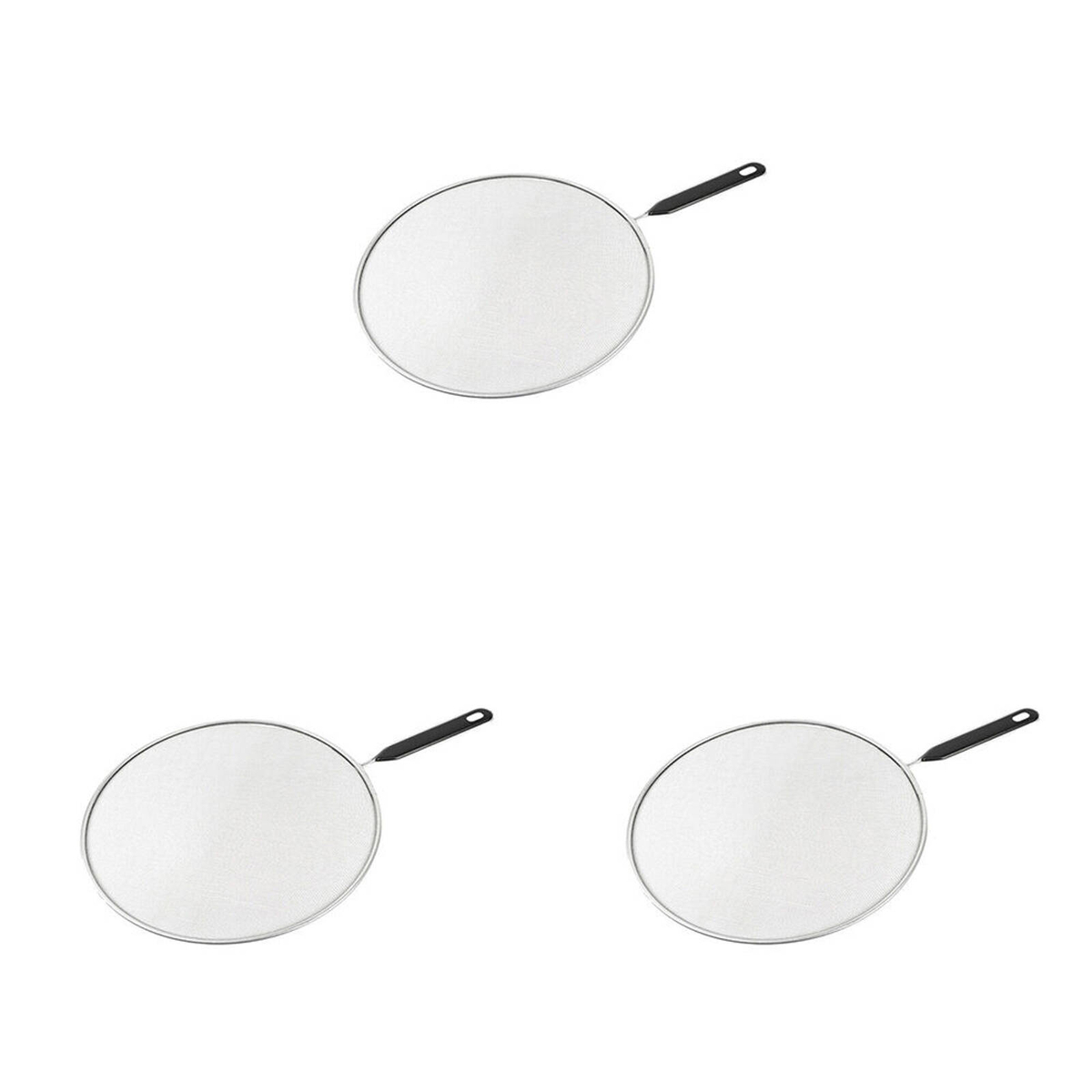 3PK Topchef Round Mesh Cooking Splatter Screen Guard 28cm Silver/Black ...