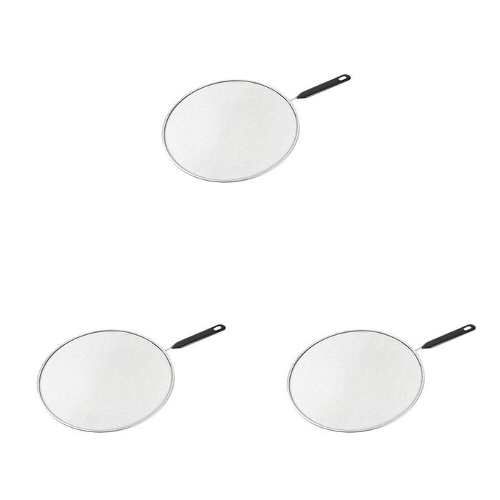 3PK Topchef Round Mesh Cooking Splatter Screen Guard 28cm Silver/Black
