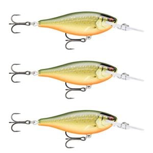 3x Rapala 7.5cm Shad Rap Elite (Floating) Fishing Lures - Gilded Scaled Roach