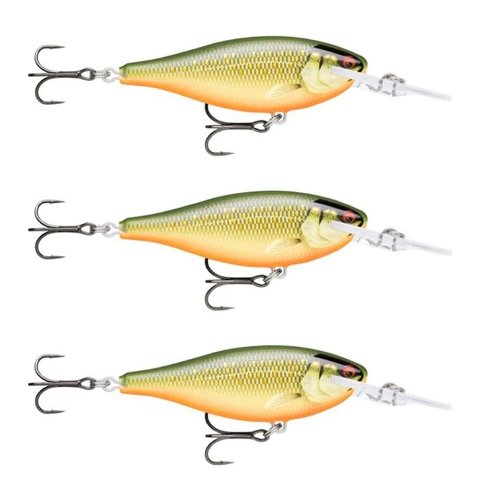 3x Rapala 7.5cm Shad Rap Elite (Floating) Fishing Lures - Gilded Scaled Roach