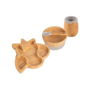 Tiny Dining 4pc Unicorn Bamboo Suction Baby Feeding Set