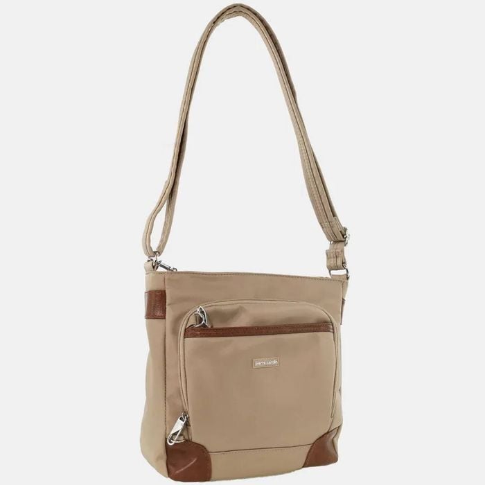 Pierre Cardin Nylon Cross Body  Slash Proof Shoulder Anti-Theft in Camel
