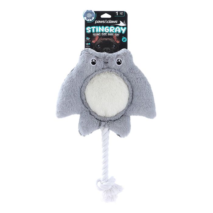 Paws & Claws Stingray Flying Disc Rope Toy