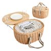 Alfresco 2 Person Insulated Picnic Basket Set with Foldable Wood Table