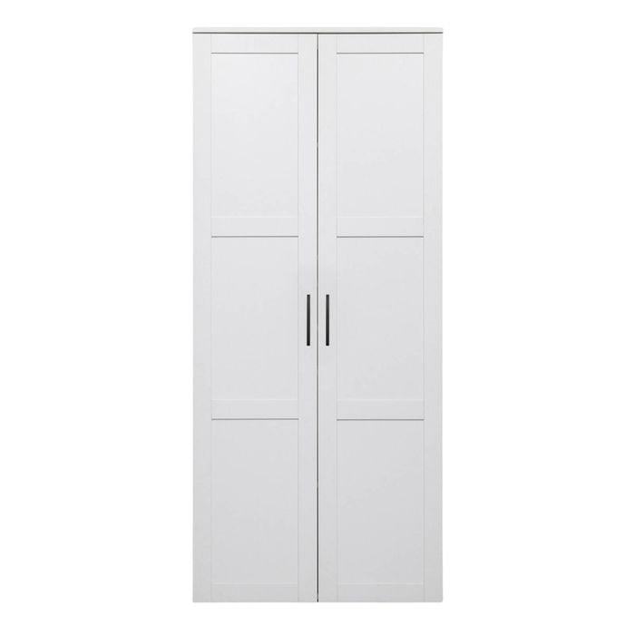 European Cabinetry Hamptons White Square Black Stockholm Storage Cupboard