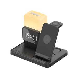 TODO 5 in 1 Wireless Phone Charger Alarm Clock LED Lamp 15W Fast Charge