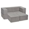 VEVOR 100x100x20cm Modular Kids Play Couch Dark Grey 4Pcs DIY Creative