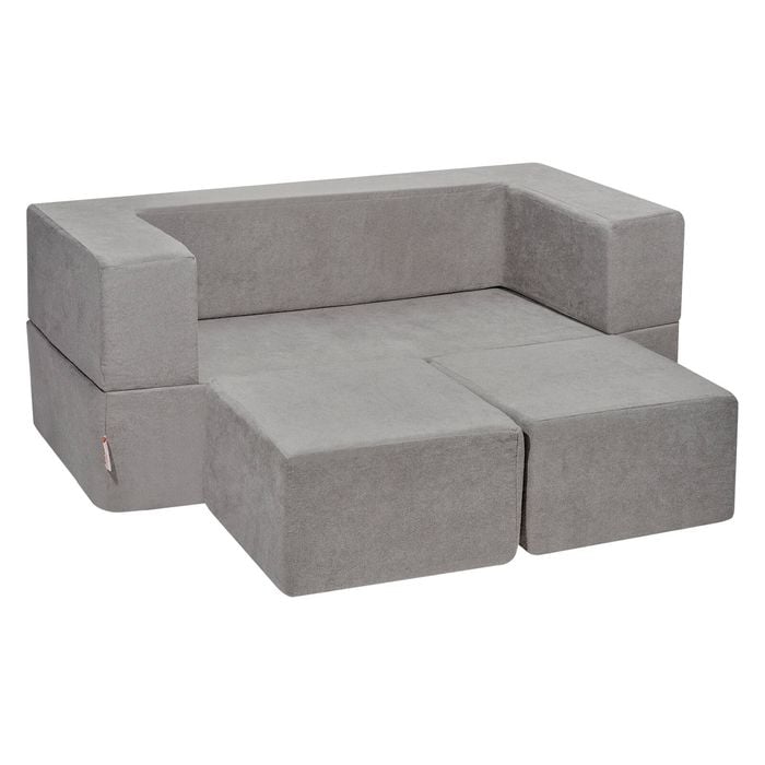 VEVOR 100x100x20cm Modular Kids Play Couch Dark Grey 4Pcs DIY Creative