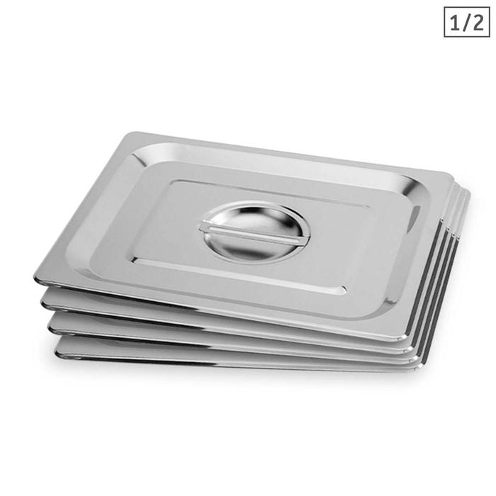 SOGA 4X GN 1/2 Pan Lids – Stainless Steel