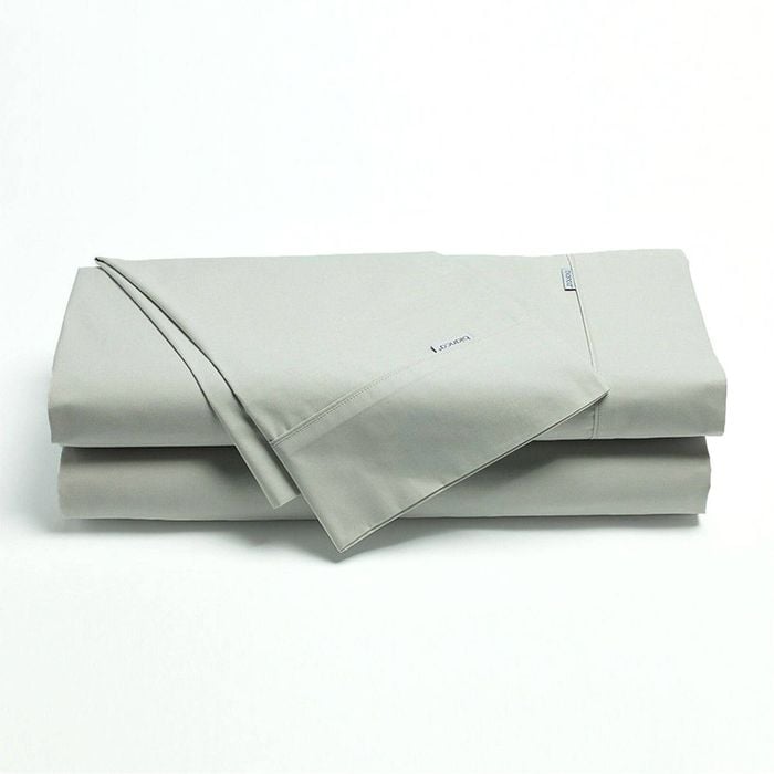 Bianca 300TC Heston Cotton Percale Sheet Set Silver Double