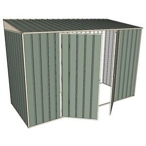 Build-A-Shed 1.2 x 3.0 x 2.0m Skillion Double Hinged Side Doors Shed - Green