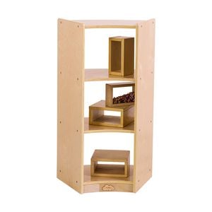 Jooyes Children Curved Shelf With Open Back - H91cm - Original Wood Colour | 54cm | Display Shelf