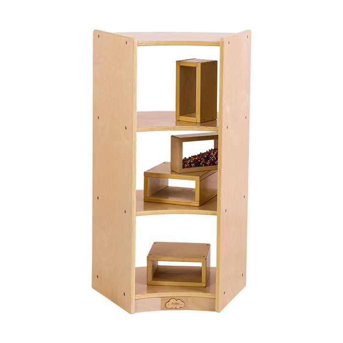 Jooyes Children Curved Shelf With Open Back - H91cm - Original Wood Colour | 54cm | Display Shelf