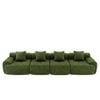 Advwin 354cm 4 Seater Sofa Corduroy Modular Foam Cloud Couch Lounge Compressed Sofa No Assembly Green