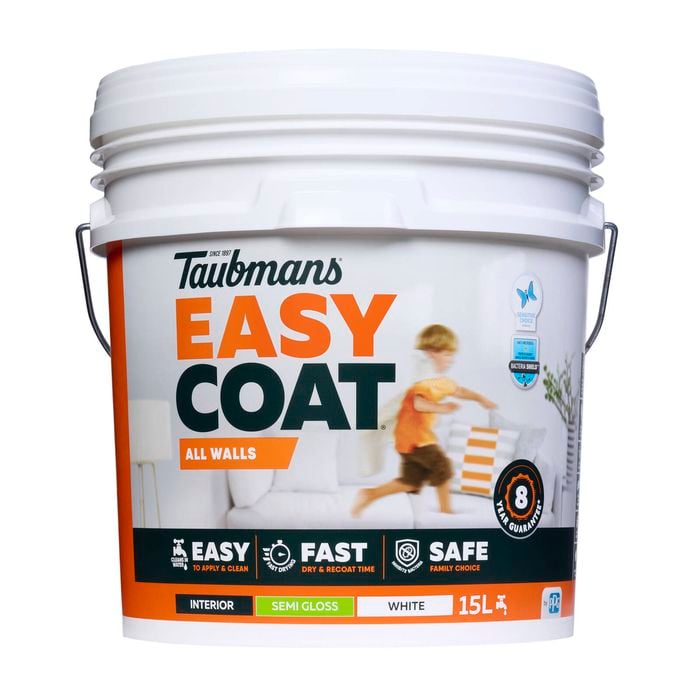 Taubmans 15L White Semi Gloss Easycoat All Walls Interior Paint