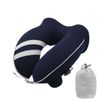 Catzon Inflatable Travel Neck Pillow Washable with Bag for Adult-Dark Blue