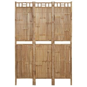 vidaXL 3-Panel Room Divider Bamboo Room Separator Partition Folding Screen