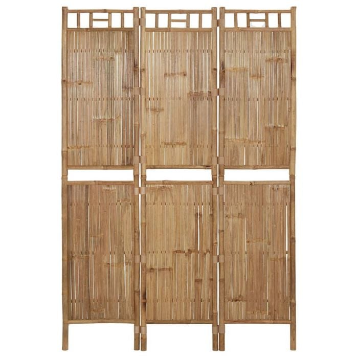 vidaXL 3-Panel Room Divider Bamboo Room Separator Partition Folding Screen