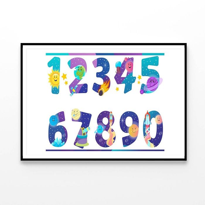 New (Laminated) Set of Numbers Space Educational Chart Picture Print 60x90cm Poster