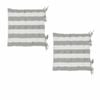Rans Set Of 2 Alfresco Stripe Chair Cushion Pads 40 X 40 Cm Grey