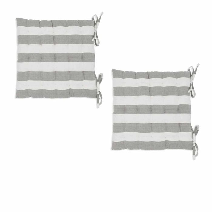 Rans Set Of 2 Alfresco Stripe Chair Cushion Pads 40 X 40 Cm Grey