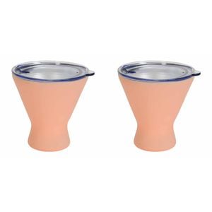 2PK Annabel Trends 250ml Stainless Steel Double Wall Cocktail Cup Gelato Peach