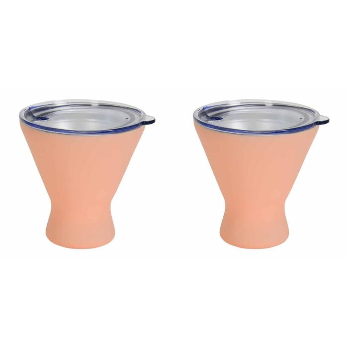 2PK Annabel Trends 250ml Stainless Steel Double Wall Cocktail Cup Gelato Peach