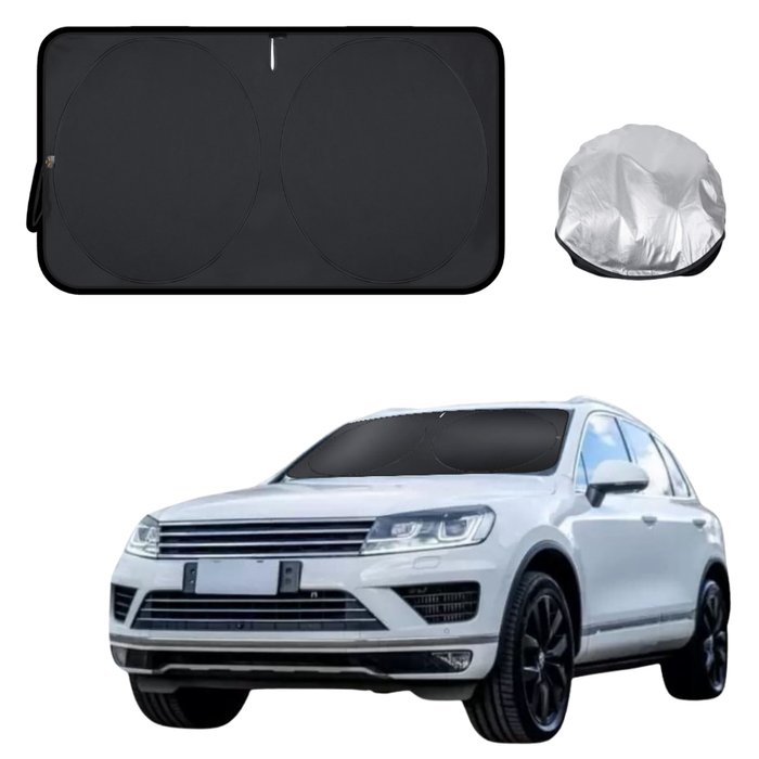 Front Windscreen Sun Shade for VolksWagen Touareg 2018 - Current (7P, CR) - Standard 150 x 85 cm - Black