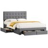ALFORDSON Bed Frame Queen Storage Drawers Adjustable Headboard Grey