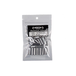 Hook'Em Aluminium Fishing Crimp 40 Pack 1.8mm x 18mm
