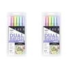 2x 6pc Tombow Dual Brush/fine Pen Marker Water-based Sketching/drawing Pastel