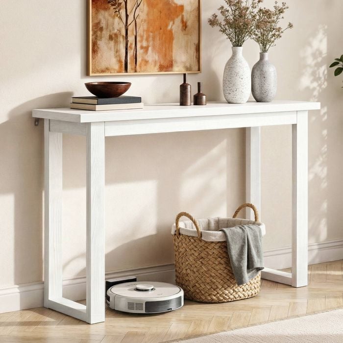 Homfurn Console Table 110cm White