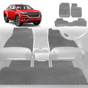 6D Diamond Car Floor Mats for Holden Colorado Ute Dual Cab 2012-2016-Full Set-Grey-Outback GT