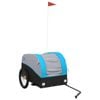 vidaXL Bike Trailer Bicycle Carrier Foldable Cart Black and Blue 45 kg Iron