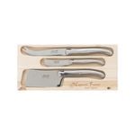 Laguiole Jean Neron 3pc. Cheese Knife, Pate Knife and Cleaver Set - Stainless Steel