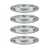 4x Casa Domani Rosetta Rim Side Plate Antique Blue Porcelain 20cm
